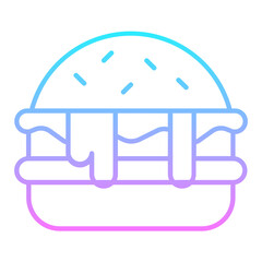 Burger Gradient Icon