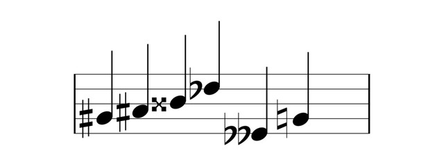 Music notes icon set, Standard music notes symbol set, vector illustration