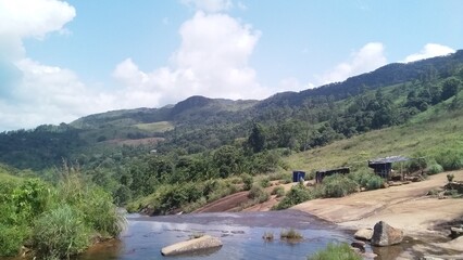 landscape with river and mountains