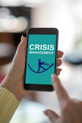 Crisis management concept on a smartphone