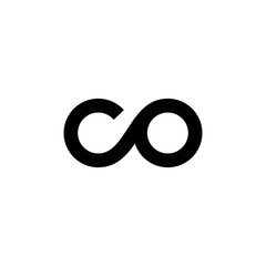 letter CO logo , linked circle rounded logo, logo design vector illustration