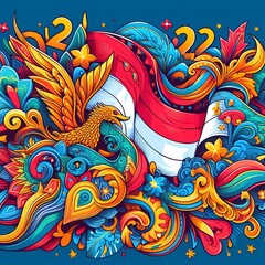 Fototapeta na wymiar Detailed Indonesian Holiday Batik Day Illustration with more details