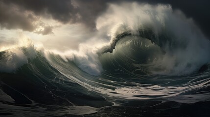 Experience the fury of a turbulent sea in a breathtaking image of stormy weather, where the ocean's might and the roaring waves take center stage