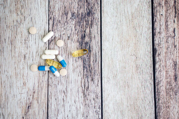 Vitamin capsules, nutritional supplements and vitamins.