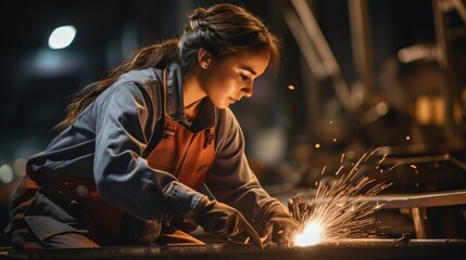 female welder
