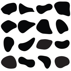 Random blob circles silhouette icon set. An arrangement of black organic shapes. vector.PNG