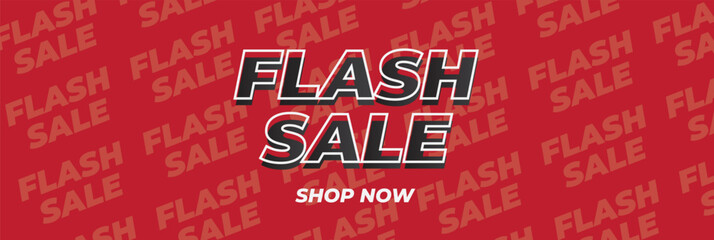 flash sale red and black color banner design template illustration