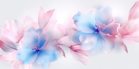 Beautiful abstract pink blue pastel transparent floral design background. beautiful Generative AI AIG32