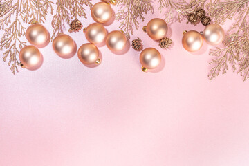 Rose gold christmas background