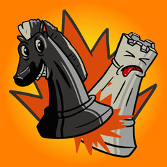 Fototapeta premium Cute chess character vector illustration graphic design