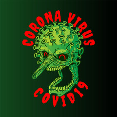 Colorful skull mascot vector illustration.