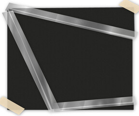 Background of black paper with, sheet attached with scotch tape.