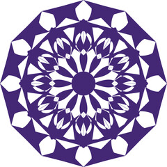 Dark blue abstract shapes mandala