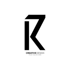 Letter Rk simple line shape creative unique new monogram logo inspiration design