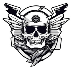 Fototapeta premium Skull-shaped logo representing a dangerous zone