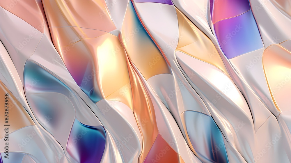 Wall mural Abstract light background with colorful gradient blurry smooth wave. Generative AI