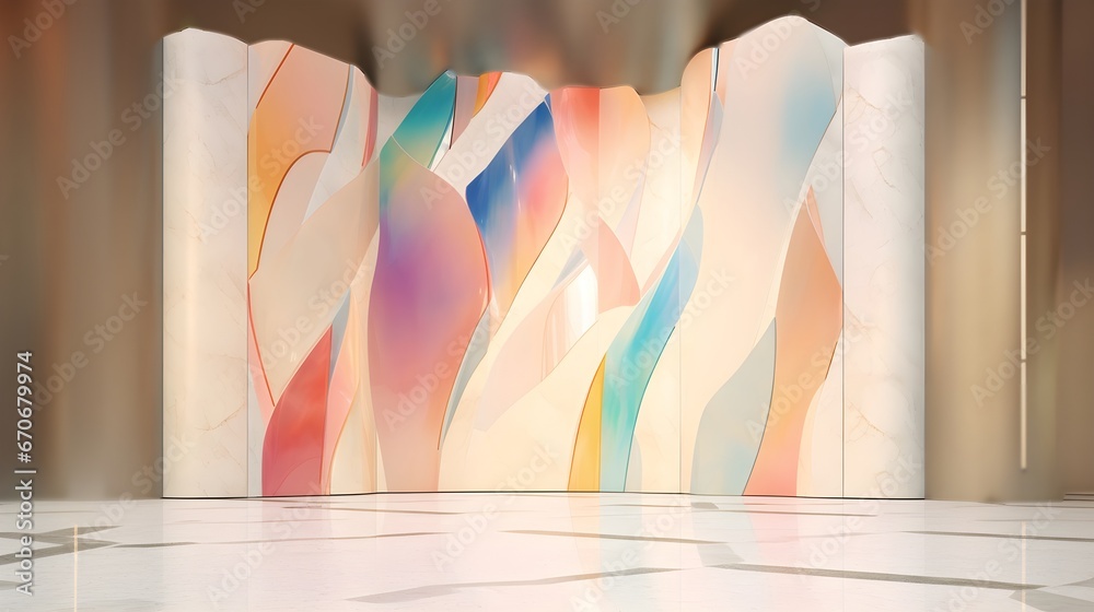Poster abstract light background with colorful gradient blurry smooth wave. generative ai
