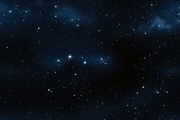 Naklejka premium seamless texture and full-frame background of starry night sky and outer space. Neural network generated in May 2023. Not based on any actual scene or pattern.