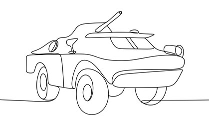 Obraz premium Combat reconnaissance vehicle. One line