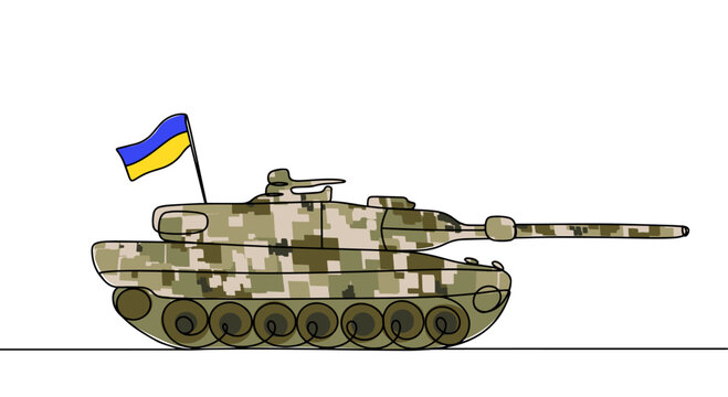 Tank. Ukrainian weapons. Color vector.