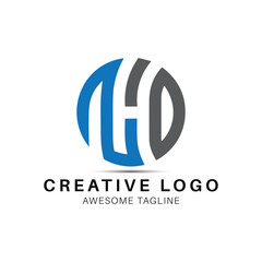 Fototapeta premium NHD Letter round shape logo design icon