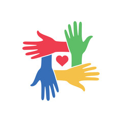 Obraz premium autism colored hands