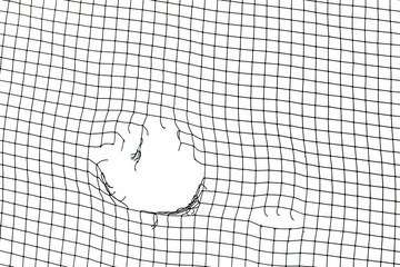 Soccer Ball Triumph. Breaking the Goal Net. Concept of football goal. Close Up of a Soccer Goal Net. Close-Up of Victory concept.