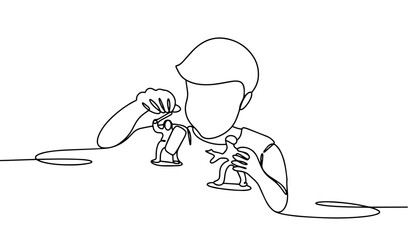  Boy. Soldiers. One line