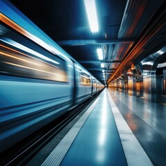Obraz premium Train moving fast