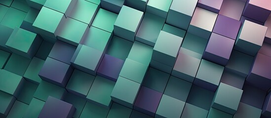 AI generated abstract geometric installation with rounded edge bricks in old grey green and purple Modern template for docs reports and presentations