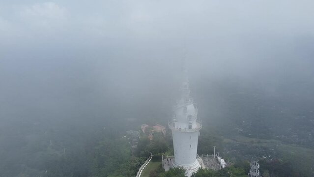 "Captivating Aerial Views of Ambuluwawa Tower: Sri Lanka's Stunning Architectural Gem from Above"