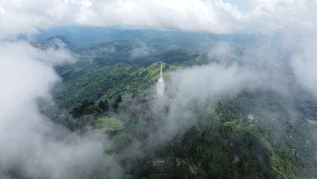 "Captivating Aerial Views of Ambuluwawa Tower: Sri Lanka's Stunning Architectural Gem from Above"