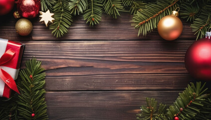 Fototapeta na wymiar New Year and Christmas winter background with place for text