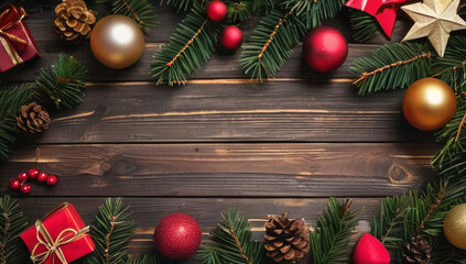 Fototapeta na wymiar New Year and Christmas winter background with place for text