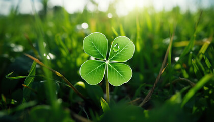 Obrazy na Plexi  lucky clover with 4 leaves
