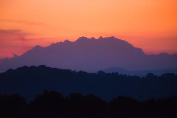 Deurstickers Il maestoso Monte Rosa al tramonto © Peo