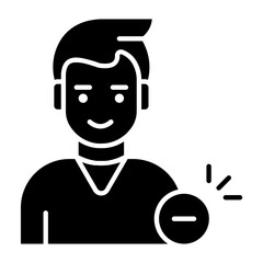 Remove Friend Glyph Icon