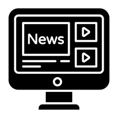 Online News Glyph Icon