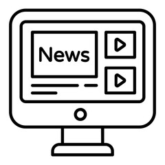 Online News Outline Icon