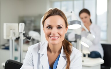 Doctor dermatologist, smiling and looking at camera