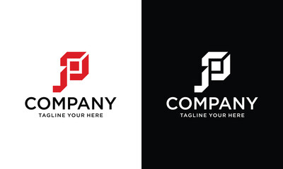 creative minimal JP logo icon design in vector format