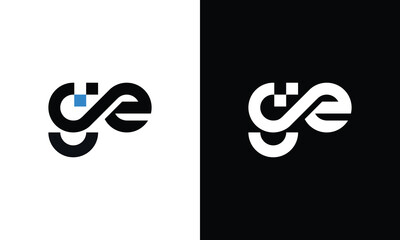 Modern creative unique letter GE logo initial based Monogram icon vector. - obrazy, fototapety, plakaty