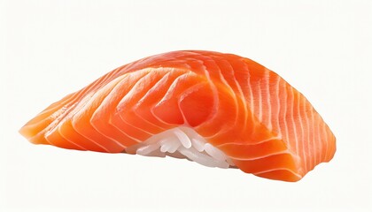 Sashimi salmon, isolated, white background. Generative AI