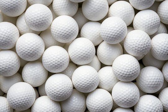white golf balls close up background