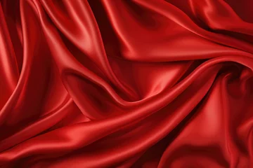 Fotobehang red satin, silk fabric texture background © Anastasia YU