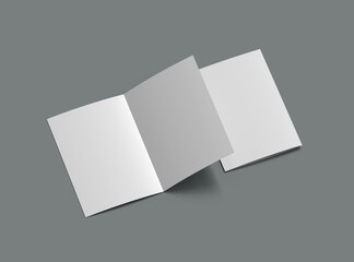 Blank A4 Half Sheet Fold brochure 3d render to present your design.