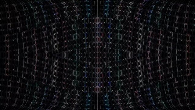 Beautiful videos that glow, shine brightly that regulate subtle movements with colorful stripes on a black background	