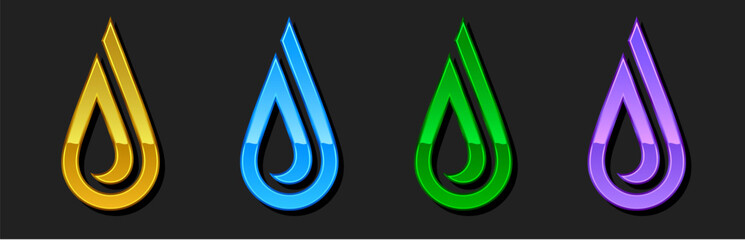 Stylized water drop abstract vector template design emblem logo, Ecology, Business technology universal idea, Vector illustration