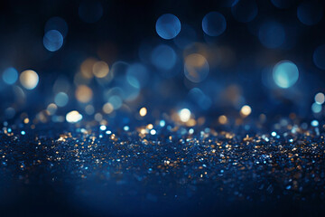 Decoration bokeh glitters background, abstract shiny backdrop with circles,modern design overlay with sparkling glimmers. Generated with AI