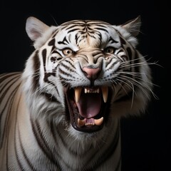 portrait of a white bengal tiger